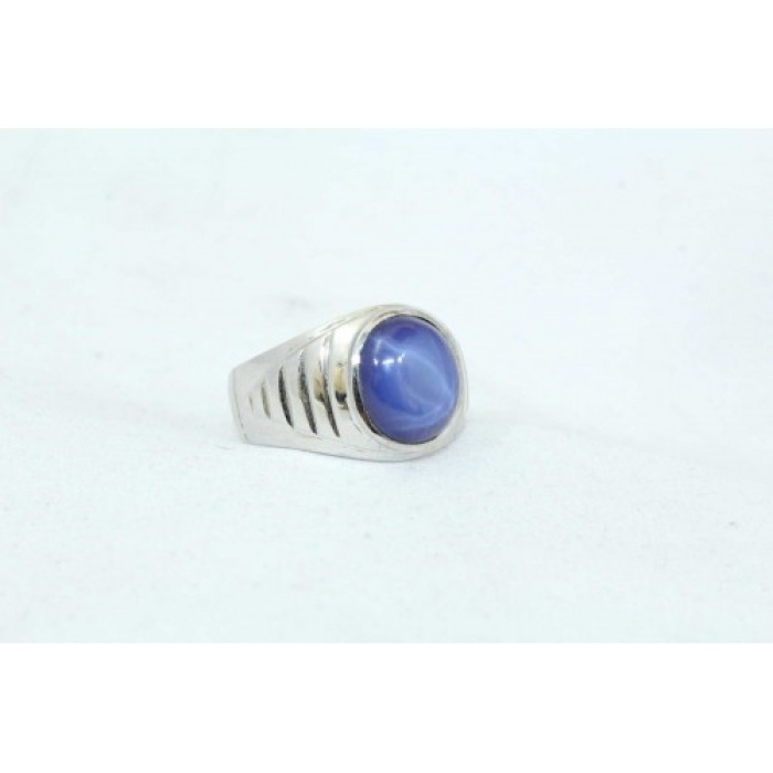 925 Hallmarked Sterling Silver Men’s Ring Synthetic Blue Star Sapphire Stone | Save 33% - Rajasthan Living 11