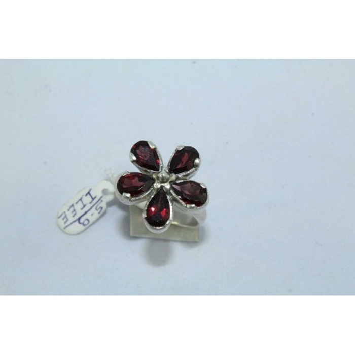 925 Sterling Silver Women’s Ring Real Natural Garnet Stone Flower Design | Save 33% - Rajasthan Living 7