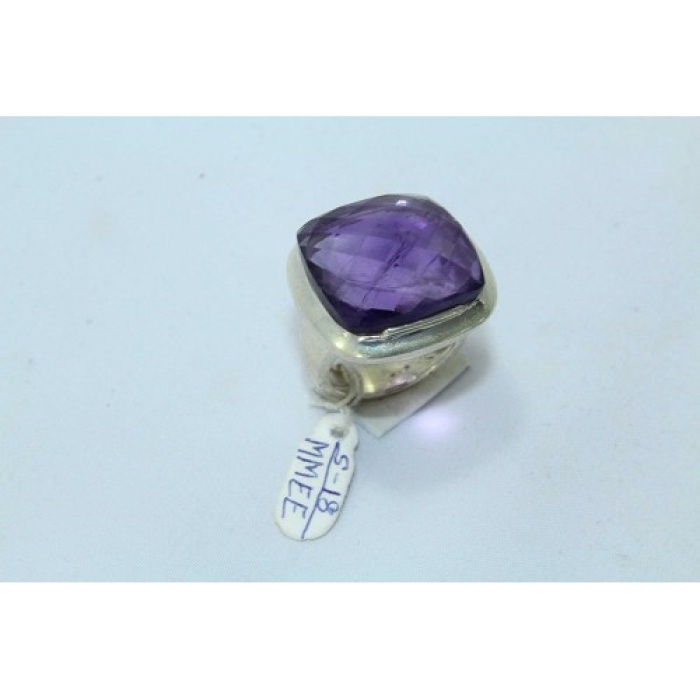 925 Sterling Silver Women’s Ring Real Chess Cut Amethyst Stone | Save 33% - Rajasthan Living 5