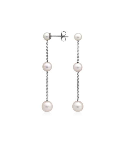 Freshwater Cultured Pearl Triple Drop Earrings | Save 33% - Rajasthan Living