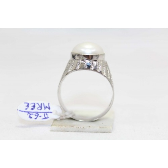 Hallmarked Sterling Silver 925 Men’s Ring White Pearl Gemstone | Save 33% - Rajasthan Living 7