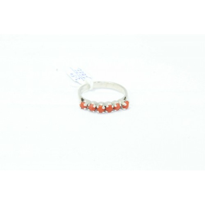 Handcrafted Band Ring Women’s 925 Sterling Silver Natural Orange Coral Stones | Save 33% - Rajasthan Living 8