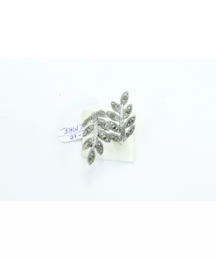 Handcrafted 925 Sterling Silver Ring Women’s Marcasite Leaf Floral Theme | Save 33% - Rajasthan Living 3
