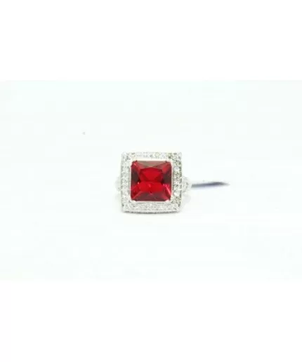 925 Sterling Silver Ring With White Red Zircon Stone | Save 33% - Rajasthan Living 3