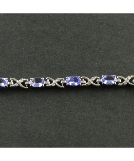 Natural Tenzanite/Zircon 925 Sterling Silver Bracelet | Save 33% - Rajasthan Living 3