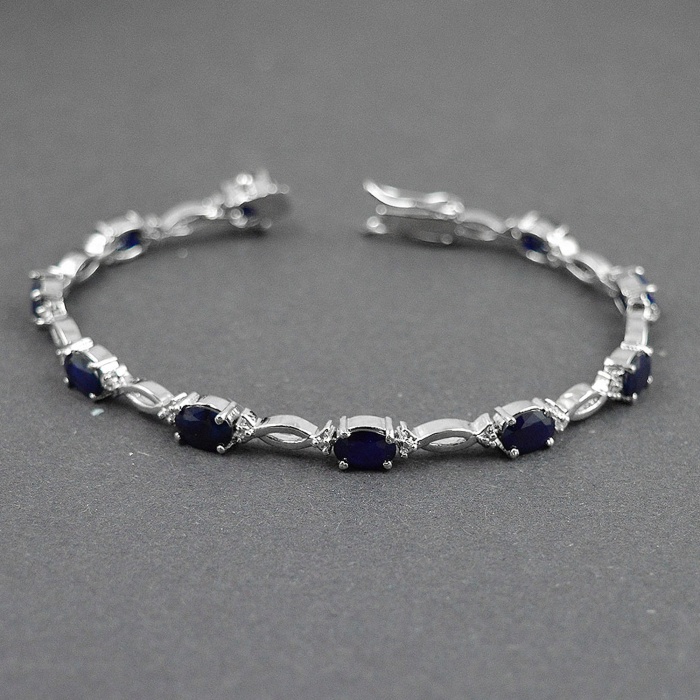 Natural Sapphire,cz  925 Sterling Silver Bracelet | Save 33% - Rajasthan Living 5