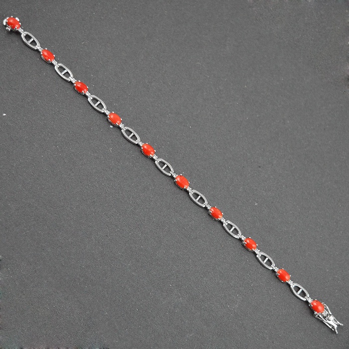 Natural Coral,cz  925 Sterling Silver Bracelet | Save 33% - Rajasthan Living 7