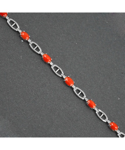 Natural Coral,cz  925 Sterling Silver Bracelet | Save 33% - Rajasthan Living 3