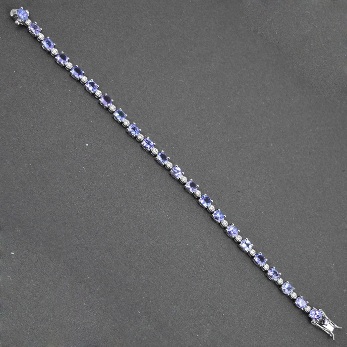 Natural Tenzanite/Zircon  925 Sterling Silver Bracelet | Save 33% - Rajasthan Living 6