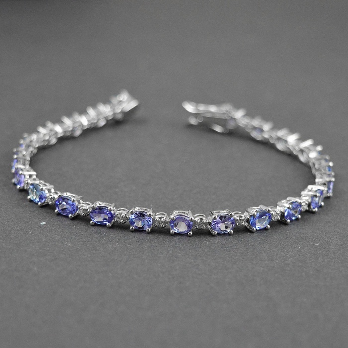 Natural Tenzanite/Zircon  925 Sterling Silver Bracelet | Save 33% - Rajasthan Living 5