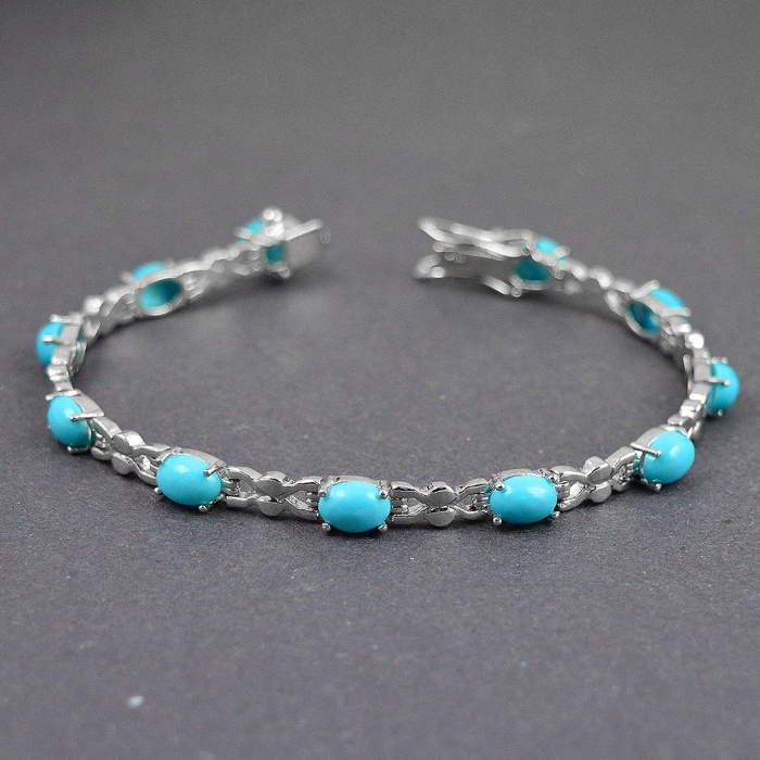 Natural Turquoise  925 Sterling Silver Bracelet | Save 33% - Rajasthan Living 5