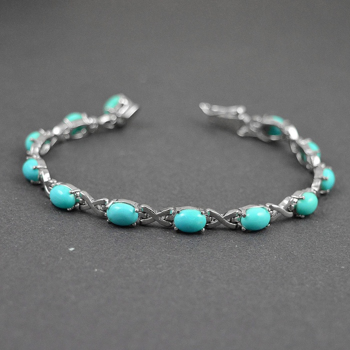 Natural Turquoise  925 Sterling Silver Bracelet | Save 33% - Rajasthan Living 5