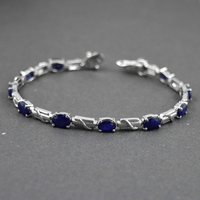 Natural Sapphire  925 Sterling Silver Bracelet | Save 33% - Rajasthan Living 5