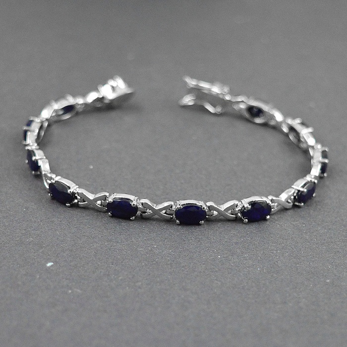 Natural Sapphire  925 Sterling Silver Bracelet | Save 33% - Rajasthan Living 5