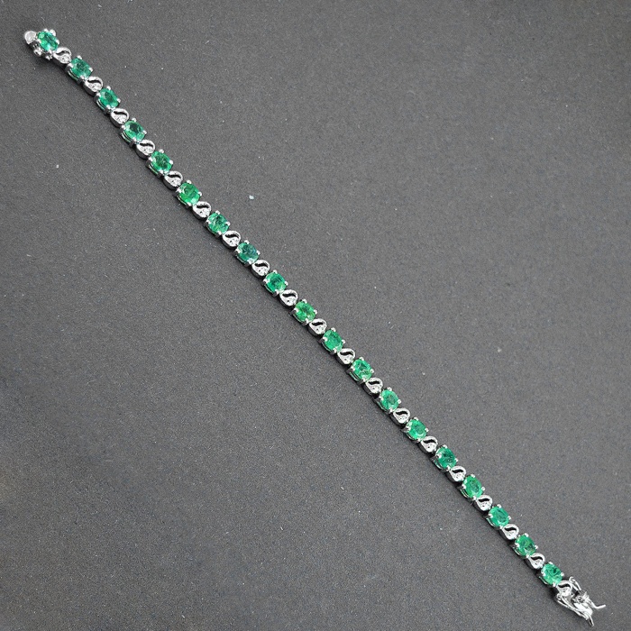 Natural Emerald, cz  925 Sterling Silver Bracelet | Save 33% - Rajasthan Living 7