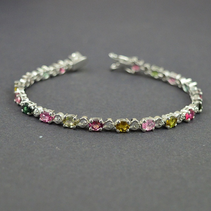 Natural Tourmaline,cz  925 Sterling Silver Bracelet | Save 33% - Rajasthan Living 5