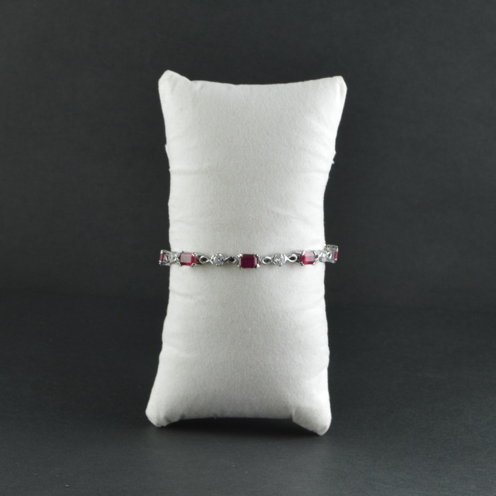 Natural Ruby/Zircon  925 Sterling Silver Bracelet | Save 33% - Rajasthan Living 8