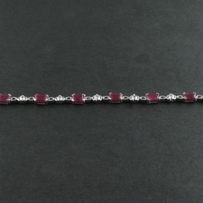 Natural Ruby/Zircon  925 Sterling Silver Bracelet | Save 33% - Rajasthan Living 6