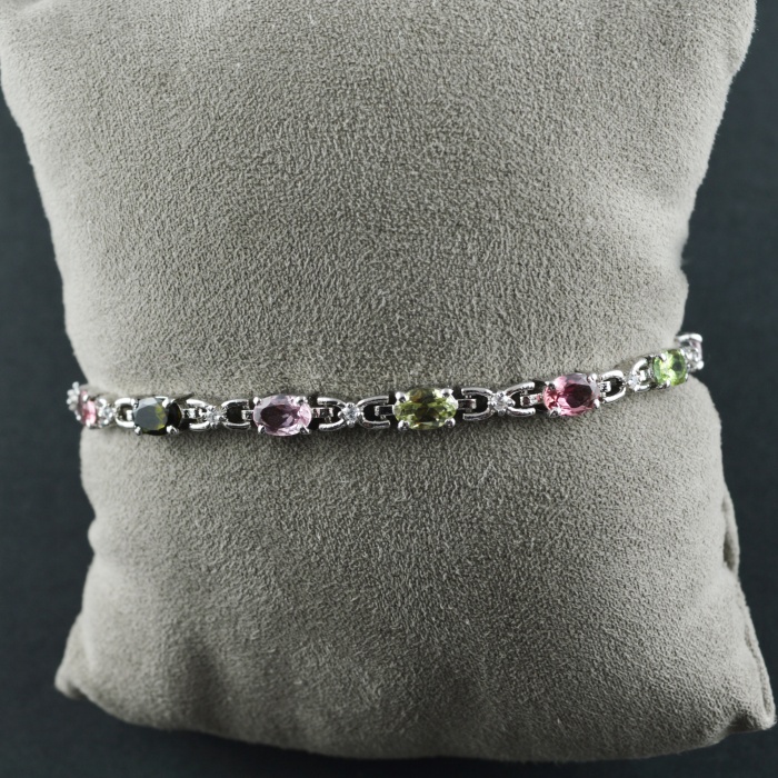 Natural Tourmalin/Zircon  925 Sterling Silver Bracelet | Save 33% - Rajasthan Living 8