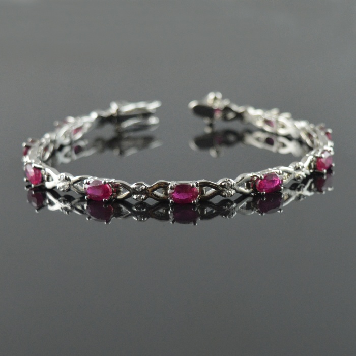 Natural Ruby/Zircon  925 Sterling Silver Bracelet | Save 33% - Rajasthan Living 5