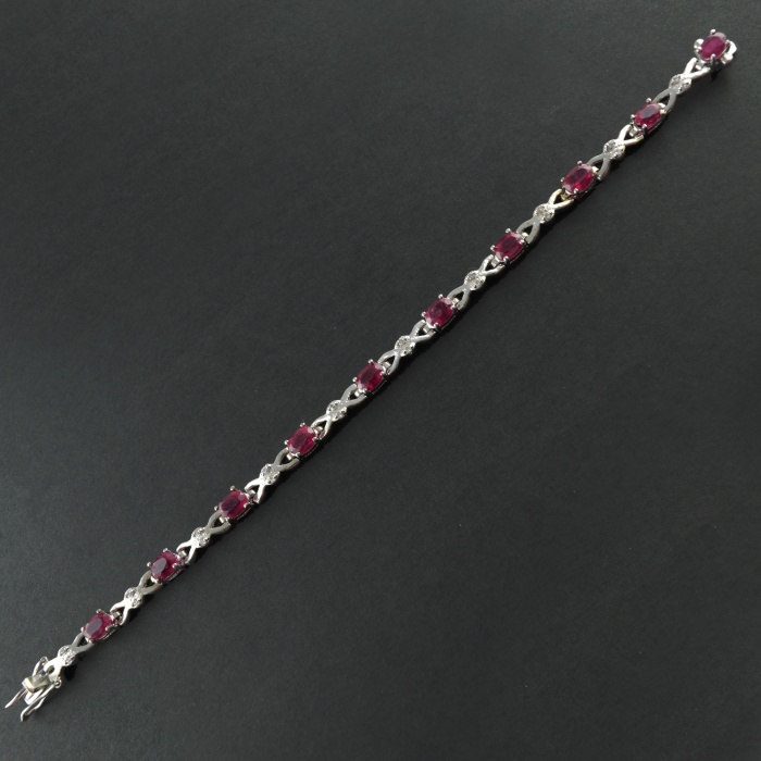 Natural Ruby/Zircon  925 Sterling Silver Bracelet | Save 33% - Rajasthan Living 7