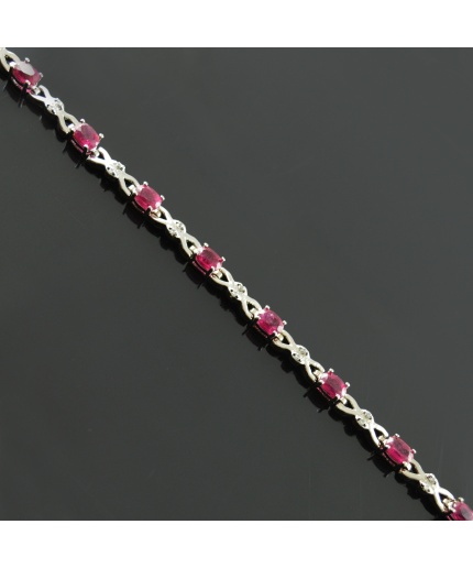 Natural Ruby/Zircon  925 Sterling Silver Bracelet | Save 33% - Rajasthan Living 7