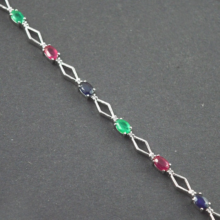 Natural Multicolor  925 Sterling Silver Bracelet | Save 33% - Rajasthan Living 7