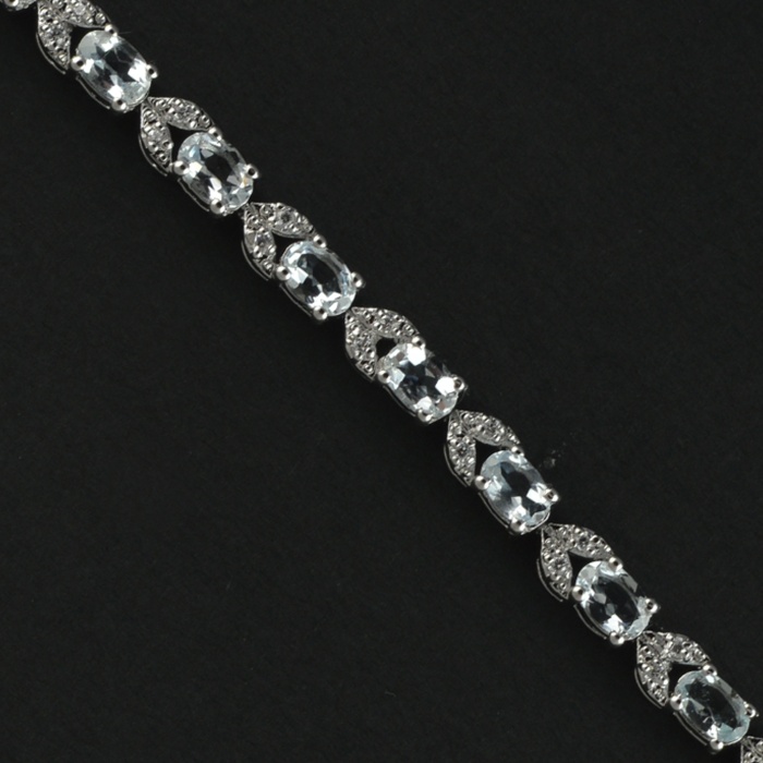 Natural Aquamarine/Zircon  925 Sterling Silver Bracelet | Save 33% - Rajasthan Living 5