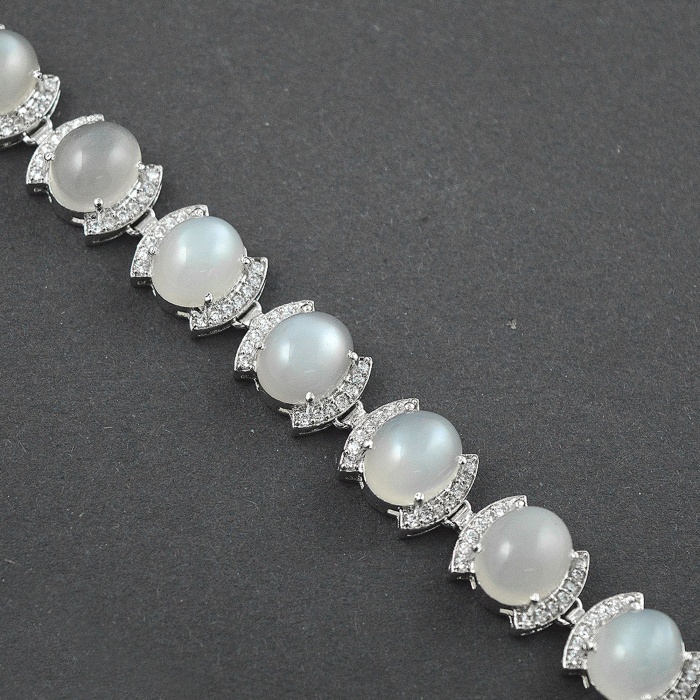 Natural Moonstone,cz  925 Sterling Silver Bracelet | Save 33% - Rajasthan Living 6