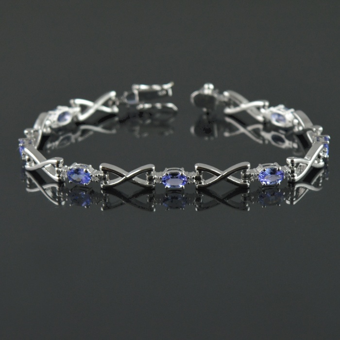 Natural Tenzanite/Zircon  925 Sterling Silver Bracelet | Save 33% - Rajasthan Living 5