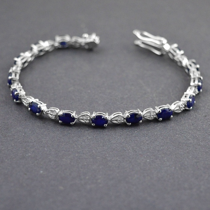 Natural Sapphire, cz  925 Sterling Silver Bracelet | Save 33% - Rajasthan Living 5