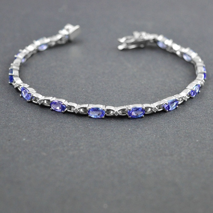 Natural Tenzanite/Zircon  925 Sterling Silver Bracelet | Save 33% - Rajasthan Living 5