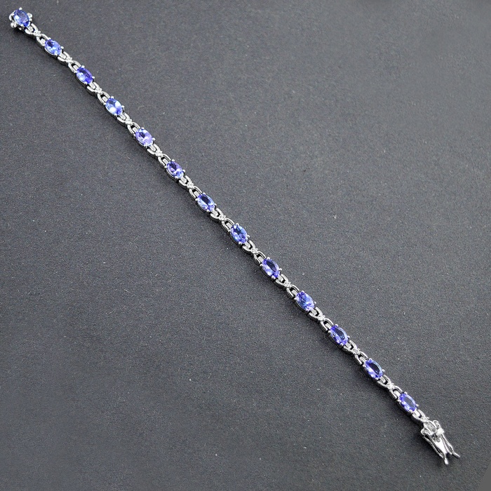 Natural Tenzanite/Zircon  925 Sterling Silver Bracelet | Save 33% - Rajasthan Living 7