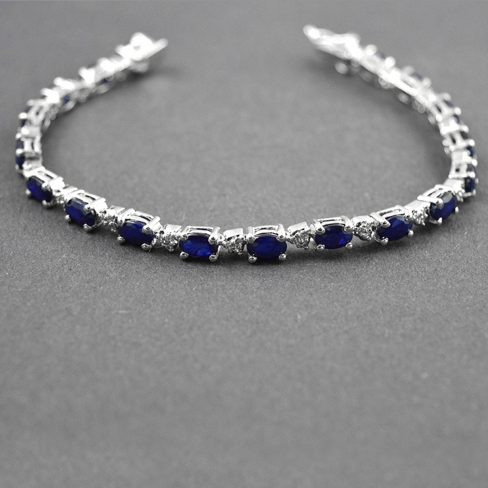 Natural Sapphire, cz  925 Sterling Silver Bracelet | Save 33% - Rajasthan Living 5