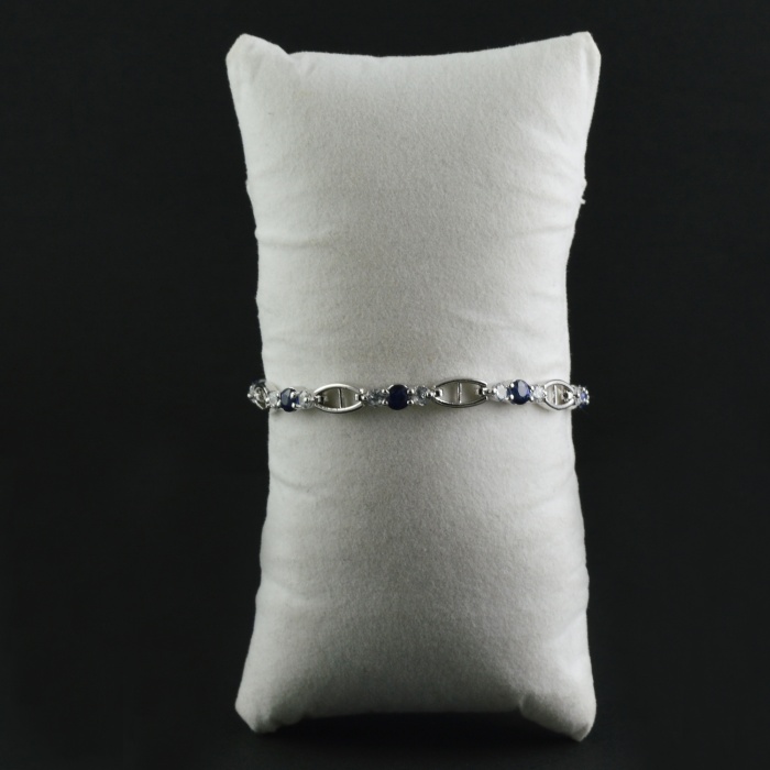 Natural Deffuse Sapphire/Zircon  925 Sterling Silver Bracelet | Save 33% - Rajasthan Living 9