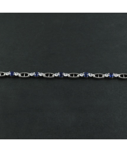 Natural Deffuse Sapphire/Zircon  925 Sterling Silver Bracelet | Save 33% - Rajasthan Living 7