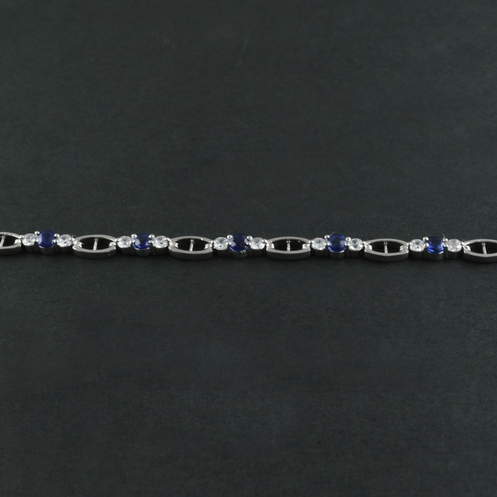 Natural Deffuse Sapphire/Zircon  925 Sterling Silver Bracelet | Save 33% - Rajasthan Living 6