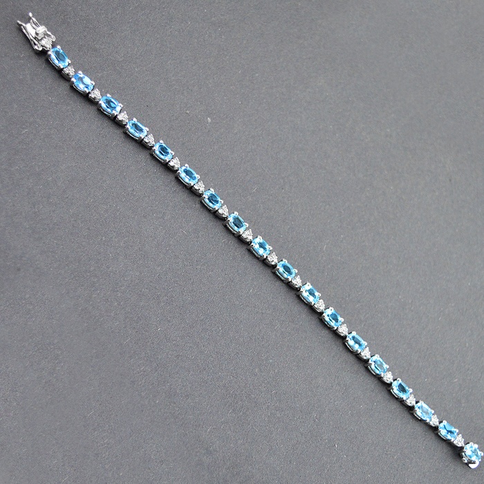 Natural Blue Topaz, cz  925 Sterling Silver Bracelet | Save 33% - Rajasthan Living 7