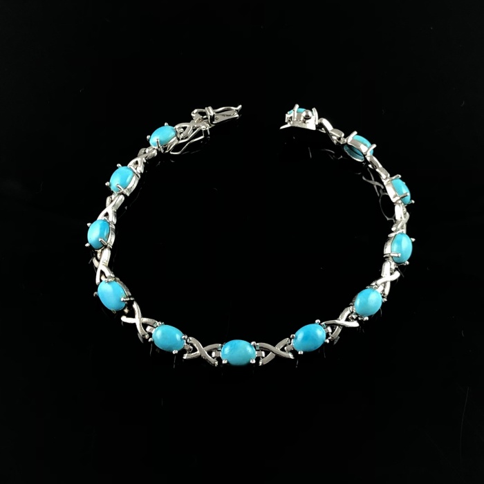 Natural Turquoise  925 Sterling Silver Bracelet | Save 33% - Rajasthan Living 5