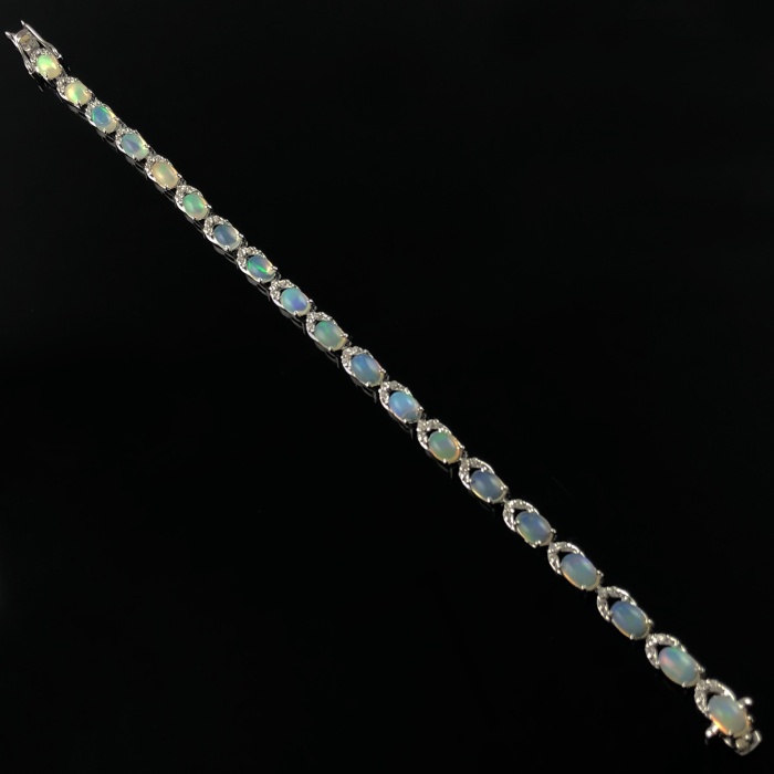 Natural Opal/Zircon  925 Sterling Silver Bracelet | Save 33% - Rajasthan Living 8