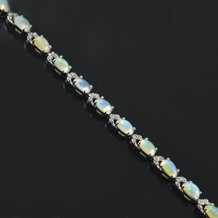 Natural Opal/Zircon  925 Sterling Silver Bracelet | Save 33% - Rajasthan Living 7