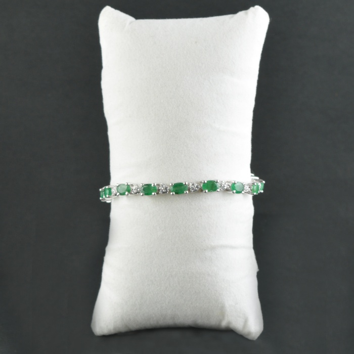 Natural Emerald/Zircon  925 Sterling Silver Bracelet | Save 33% - Rajasthan Living 9