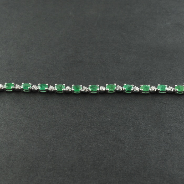 Natural Emerald/Zircon  925 Sterling Silver Bracelet | Save 33% - Rajasthan Living 6