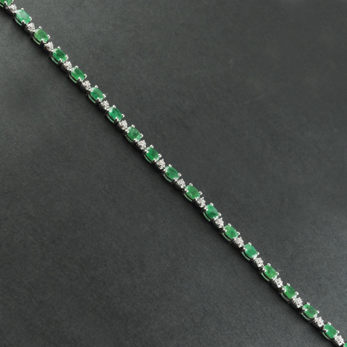 Natural Emerald/Zircon  925 Sterling Silver Bracelet | Save 33% - Rajasthan Living 7