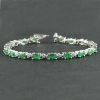 Natural Emerald/Zircon  925 Sterling Silver Bracelet | Save 33% - Rajasthan Living 10