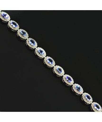 Natural Tenzanite/Zircon  925 Sterling Silver Bracelet | Save 33% - Rajasthan Living 3