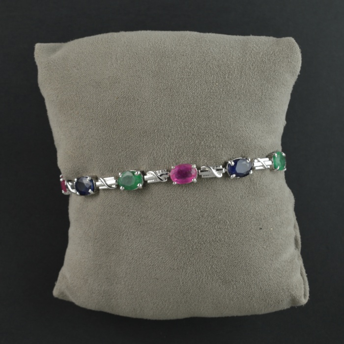 Natural Multicolor  925 Sterling Silver Bracelet | Save 33% - Rajasthan Living 8