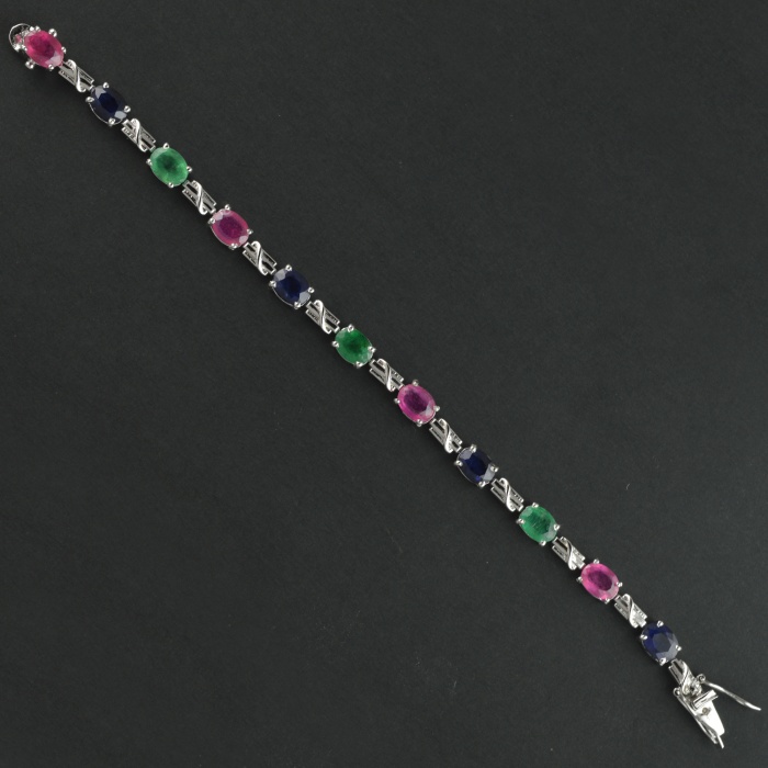 Natural Multicolor  925 Sterling Silver Bracelet | Save 33% - Rajasthan Living 6