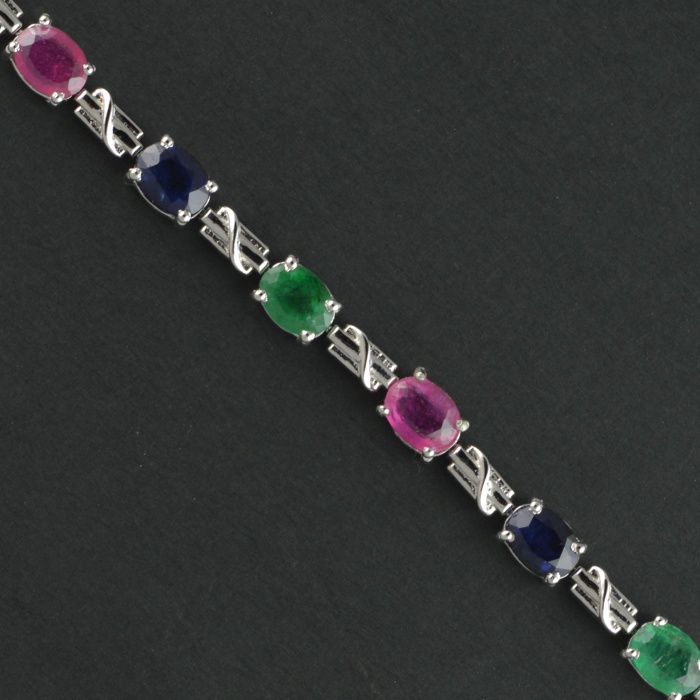 Natural Multicolor  925 Sterling Silver Bracelet | Save 33% - Rajasthan Living 5