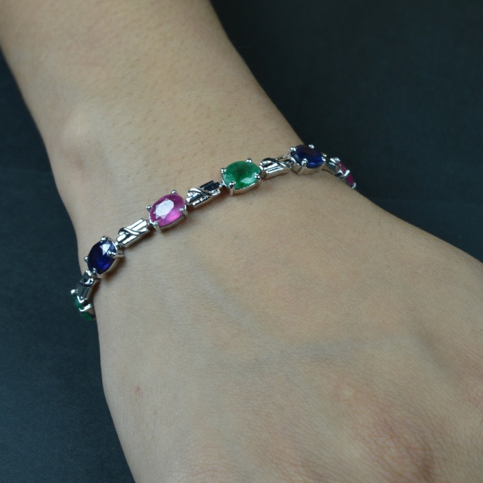 Natural Multicolor  925 Sterling Silver Bracelet | Save 33% - Rajasthan Living 7